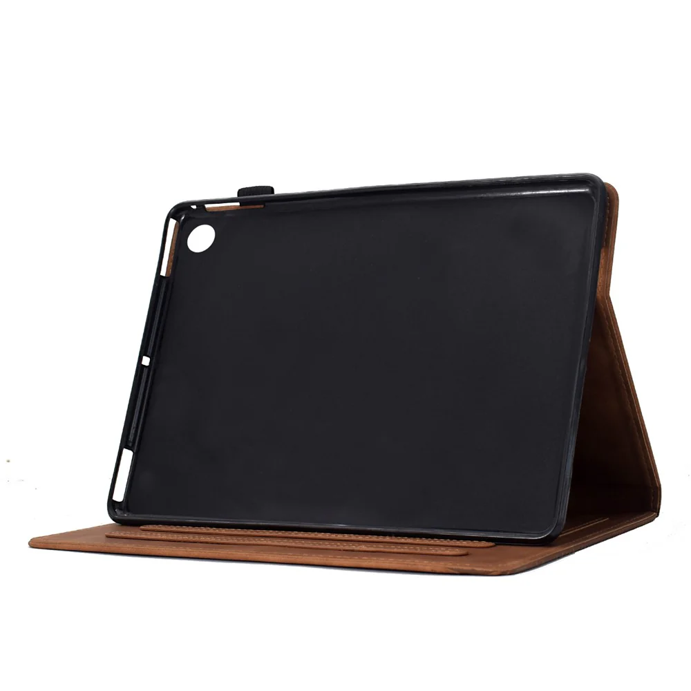 For Lenovo Tab M10 Plus (3rd Gen) Case Cats Imprinted PU Leather Card Slots Tablet Cover - Brown - Image 3