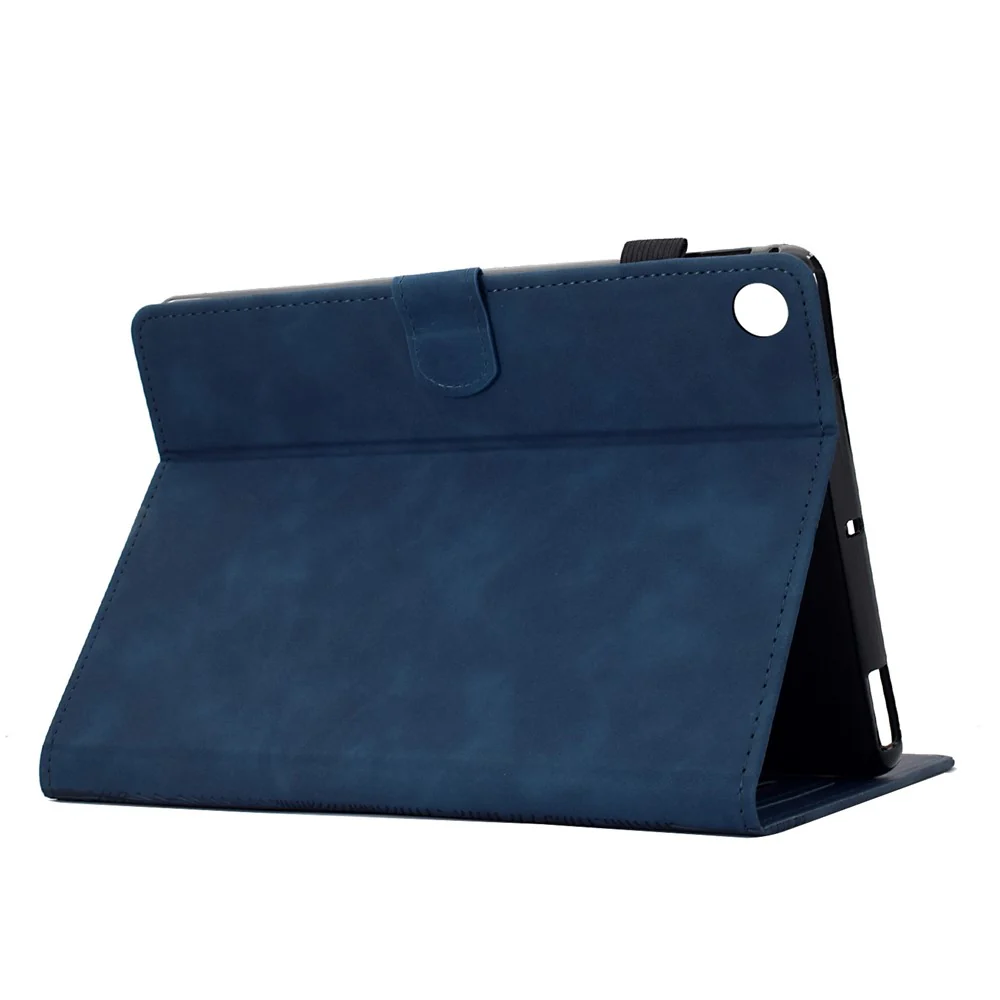 For Lenovo Tab M10 Plus (3rd Gen) Case Cats Imprinted PU Leather Card Slots Tablet Cover - Dark Blue - Image 4