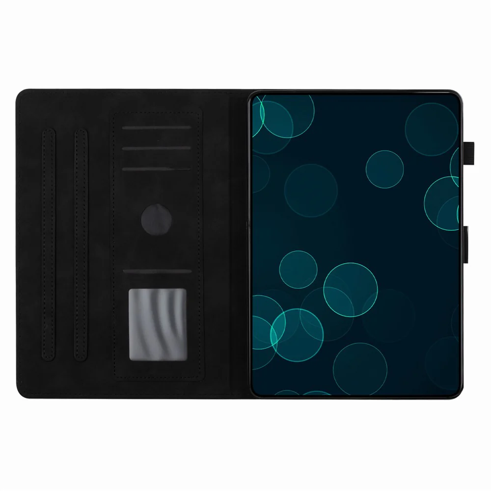 For Lenovo Tab M10 Plus (3rd Gen) Case Coconut Tree Imprinted PU Leather Folio Stand Smart Tablet Cover - Black - Image 2