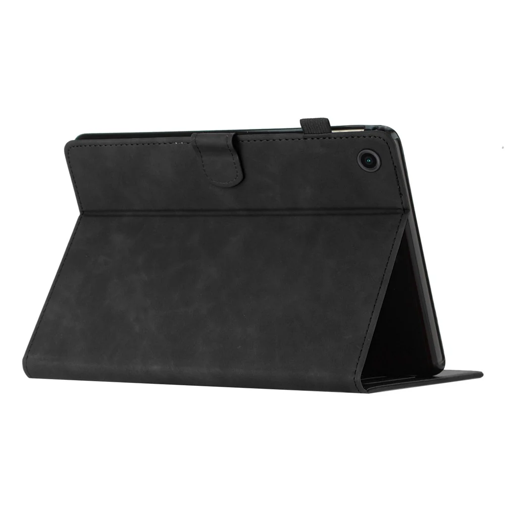 For Lenovo Tab M10 Plus (3rd Gen) Case Coconut Tree Imprinted PU Leather Folio Stand Smart Tablet Cover - Black - Image 4