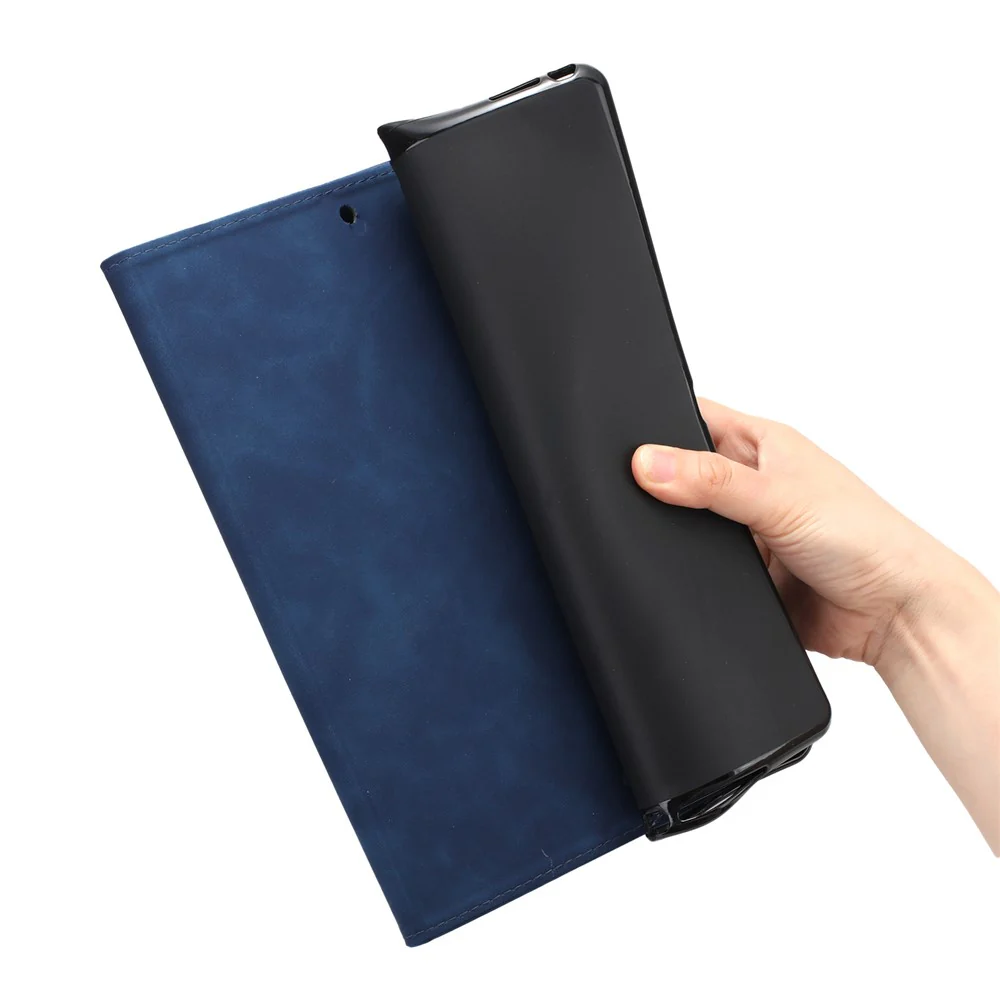 For Lenovo Tab M10 Plus (3rd Gen) Case Coconut Tree Imprinted PU Leather Folio Stand Smart Tablet Cover - Blue - Image 8