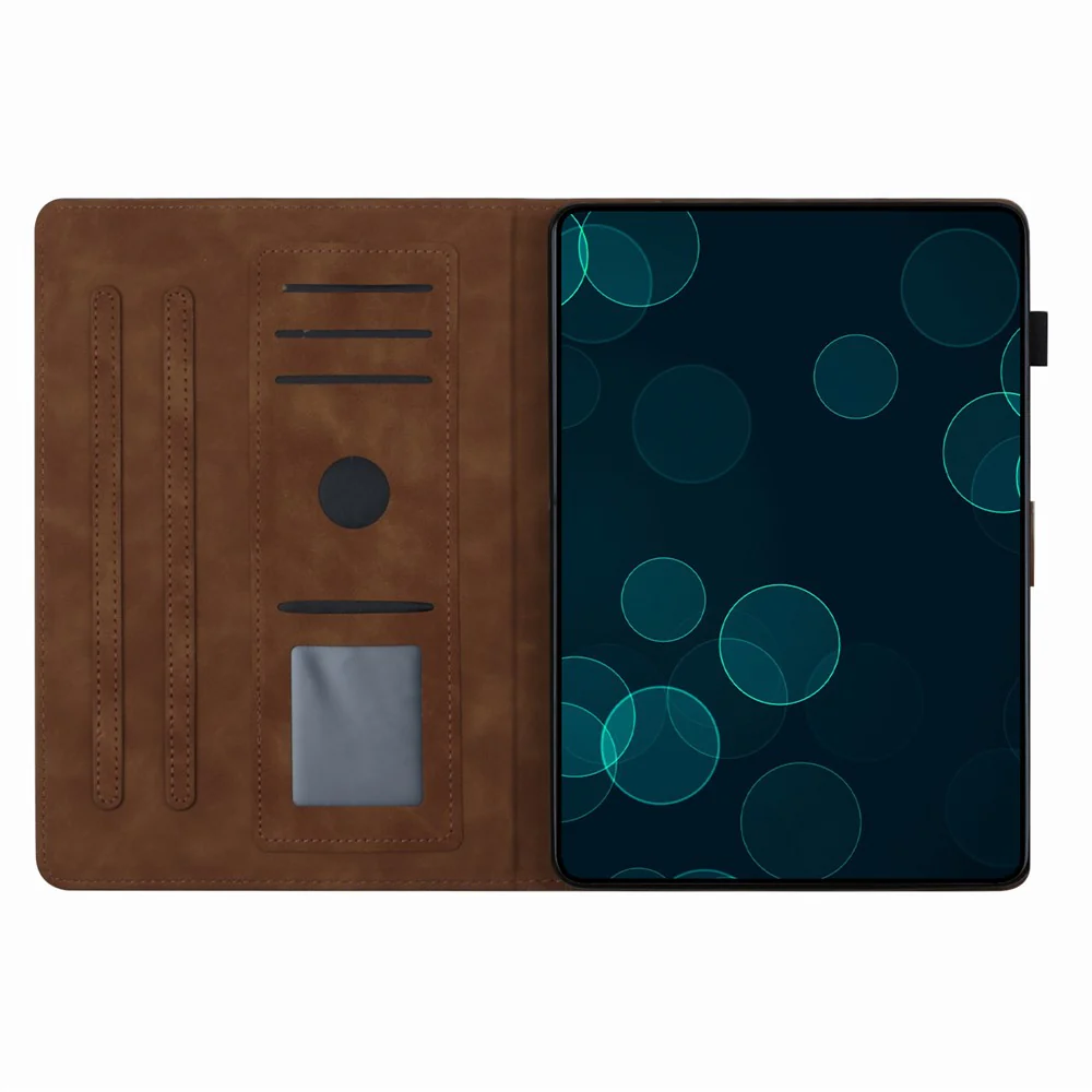 For Lenovo Tab M10 Plus (3rd Gen) Case Coconut Tree Imprinted PU Leather Folio Stand Smart Tablet Cover - Brown - Image 2