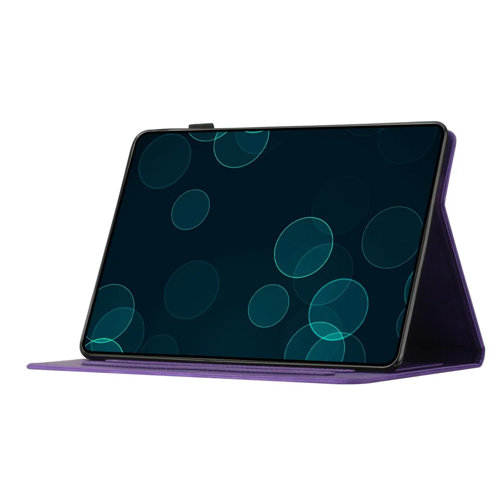 For Lenovo Tab M10 Plus (3rd Gen) Case Coconut Tree Imprinted PU Leather Folio Stand Smart Tablet Cover - Purple - Image 3