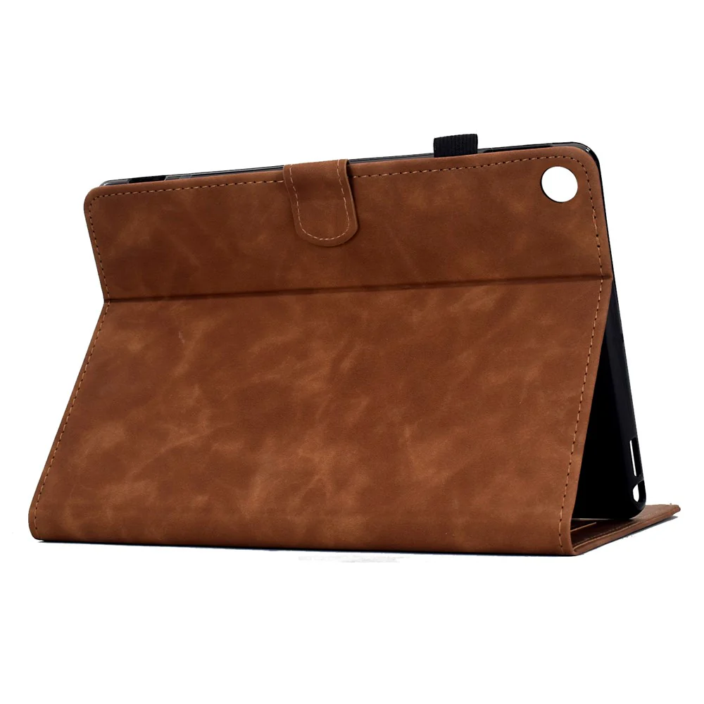 For Lenovo Tab M10 Plus (3rd Gen) Case Mandala Imprinted Leather Tablet Cover with Card Slots - Brown - Image 3