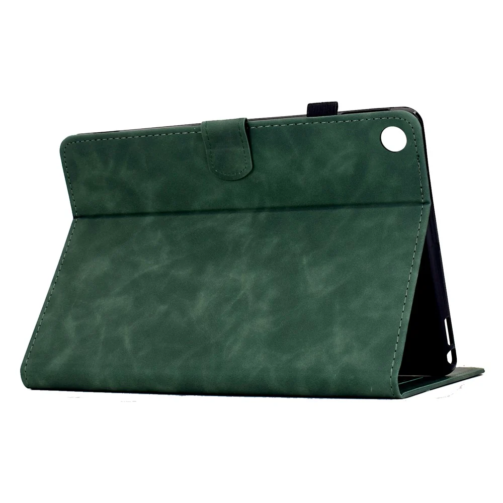 For Lenovo Tab M10 Plus (3rd Gen) Case Mandala Imprinted Leather Tablet Cover with Card Slots - Green - Image 3