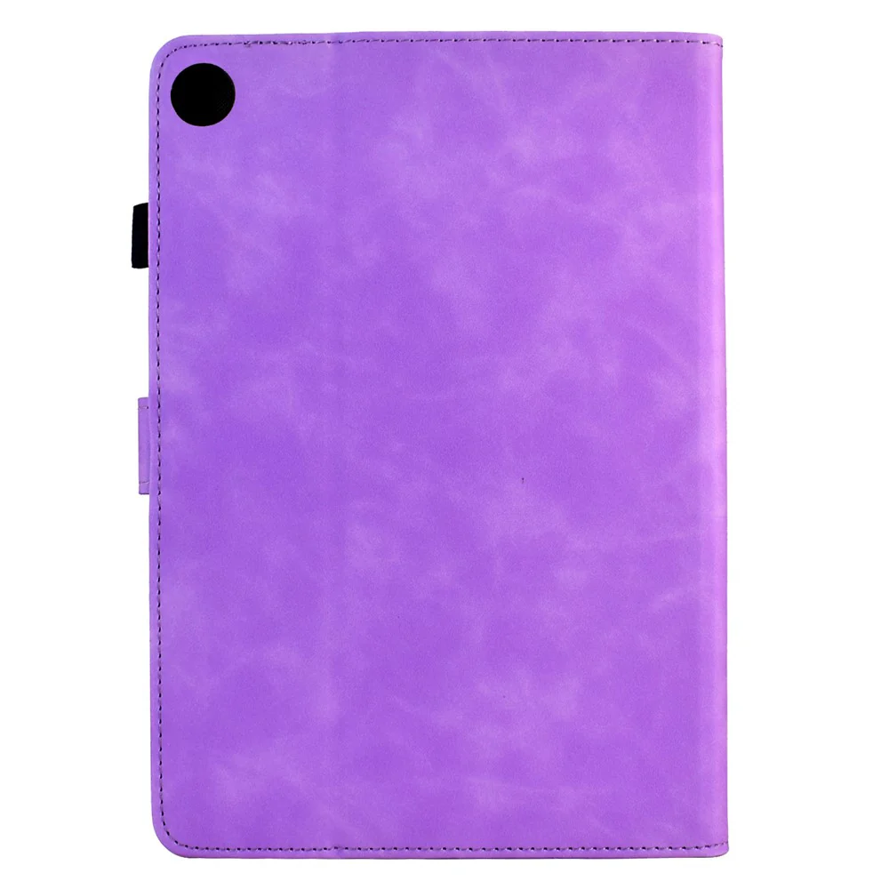 For Lenovo Tab M10 Plus (3rd Gen) Case Mandala Imprinted Leather Tablet Cover with Card Slots - Light Purple - Image 7