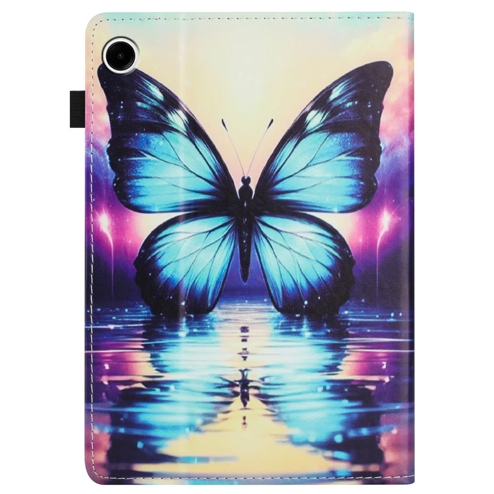 For Lenovo Tab M10 Plus (3rd Gen) Case Pattern Leather Tablet Cover with Auto Sleep / Wake, Card Holder - Butterfly Reflection - Image 8