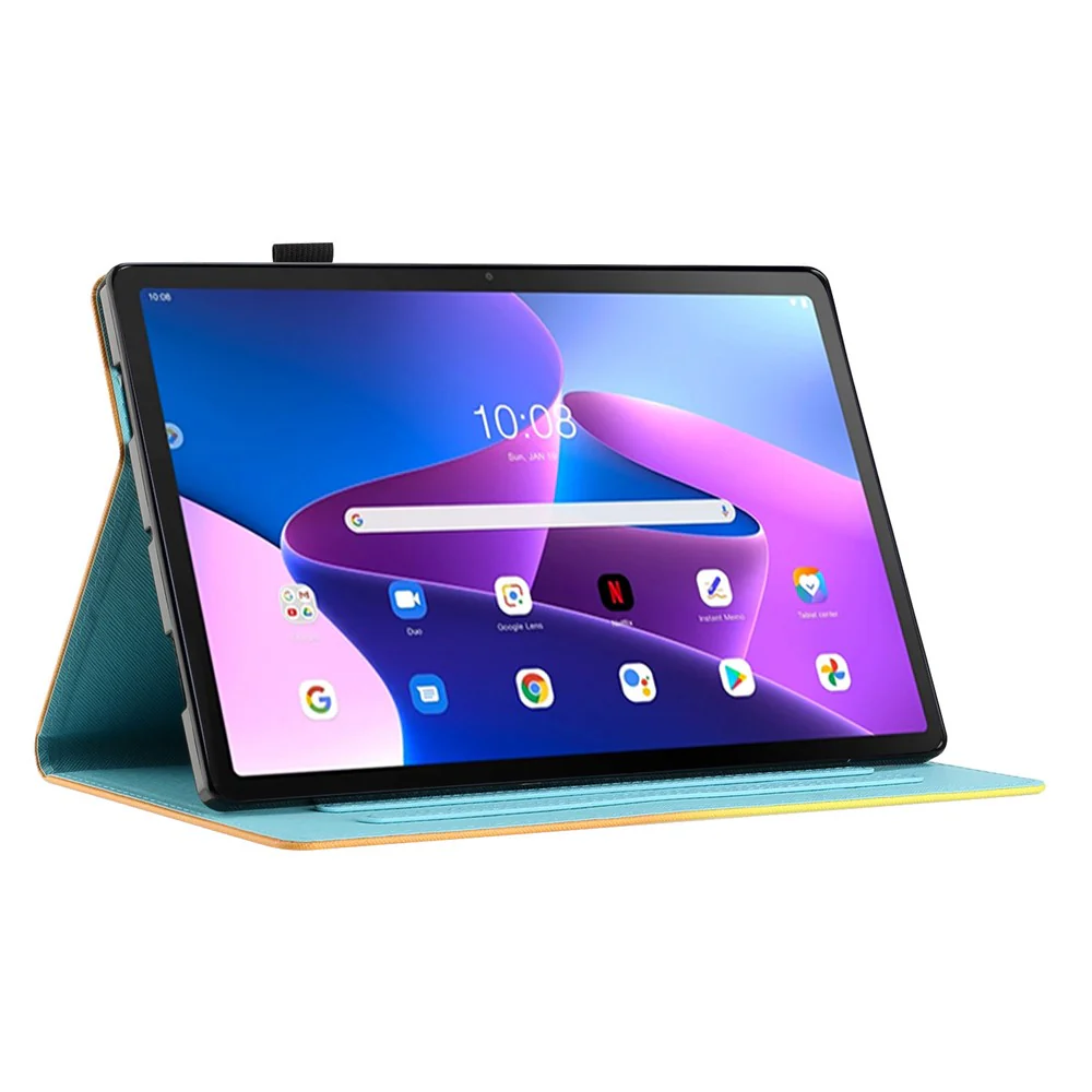For Lenovo Tab M10 Plus (3rd Gen) Case Pattern Printing Auto Sleep / Wake PU Leather Tablet Cover - Cat - Image 2