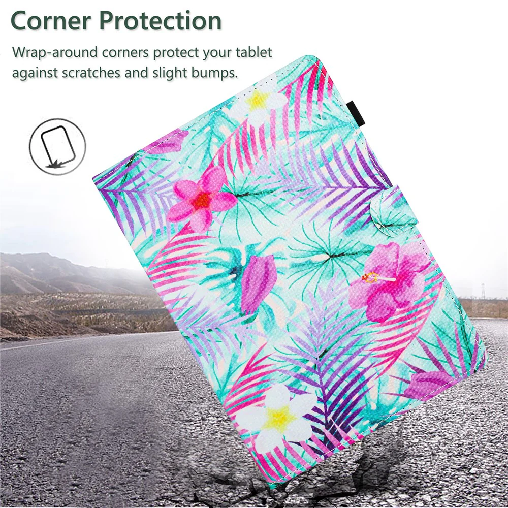 For Lenovo Tab M10 Plus (3rd Gen) Case Pattern Printing Auto Sleep / Wake PU Leather Tablet Cover - Flower - Image 5