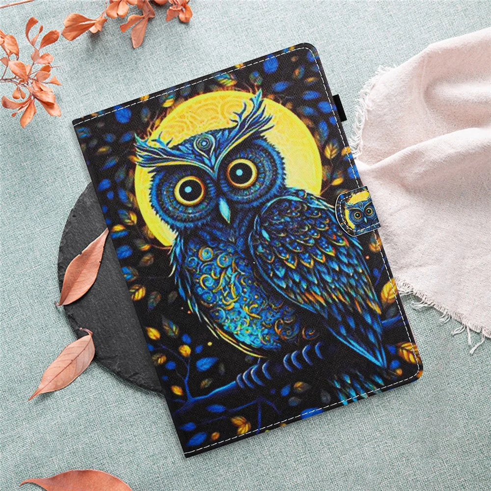 For Lenovo Tab M10 Plus (3rd Gen) Case Pattern Printing Auto Sleep / Wake PU Leather Tablet Cover - Owl - Image 8