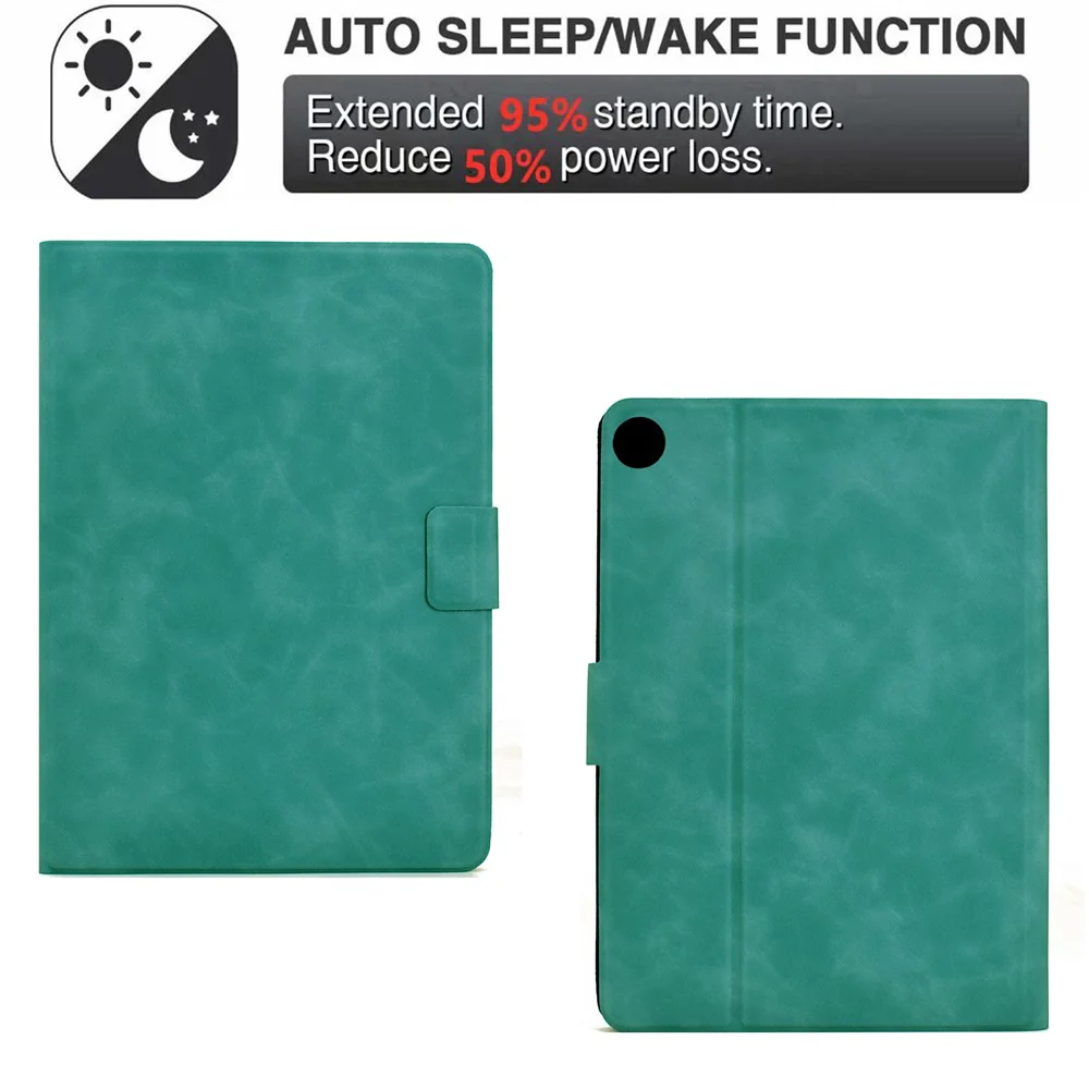 For Lenovo Tab M10 Plus (3rd Gen) Case PU Leather Tablet Cover with Card Slots - Baby Blue - Image 4