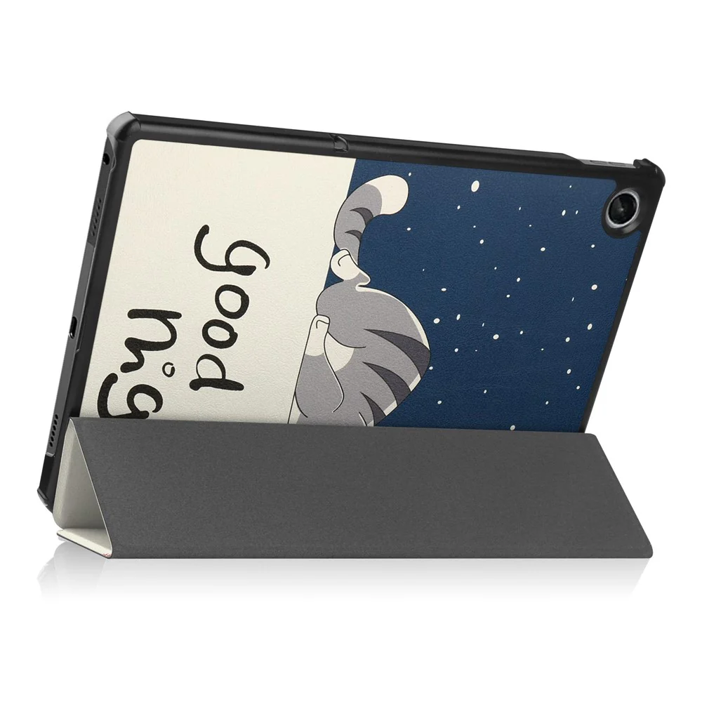 For Lenovo Tab M10 Plus (3rd Gen) Pattern Printing Tri-Fold Stand PU Leather Tablet Case with Auto Sleep / Wake - Cat - Image 6