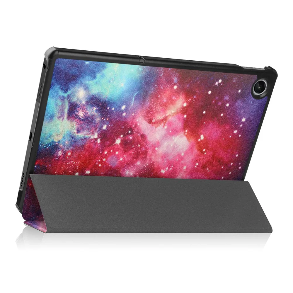 For Lenovo Tab M10 Plus (3rd Gen) Pattern Printing Tri-Fold Stand PU Leather Tablet Case with Auto Sleep / Wake - Nebula - Image 6