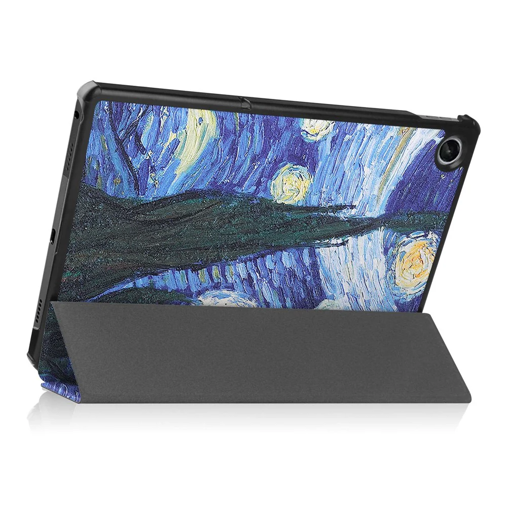 For Lenovo Tab M10 Plus (3rd Gen) Pattern Printing Tri-Fold Stand PU Leather Tablet Case with Auto Sleep / Wake - Starry Night - Image 6
