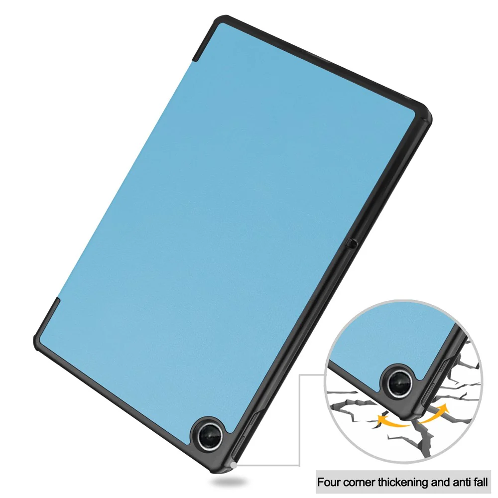 For Lenovo Tab M10 Plus (3rd Gen) PU Leather Trifold Stand Case Auto Sleep / Wake Tablet Full Protection Cover - Sky Blue - Image 7