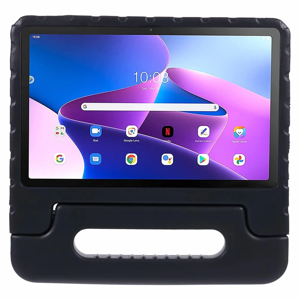 For Lenovo Tab M10 Plus (3rd Gen) / Tab M10 5G EVA Tablet Cover Portable Handle Kickstand Case - Black - Image 3