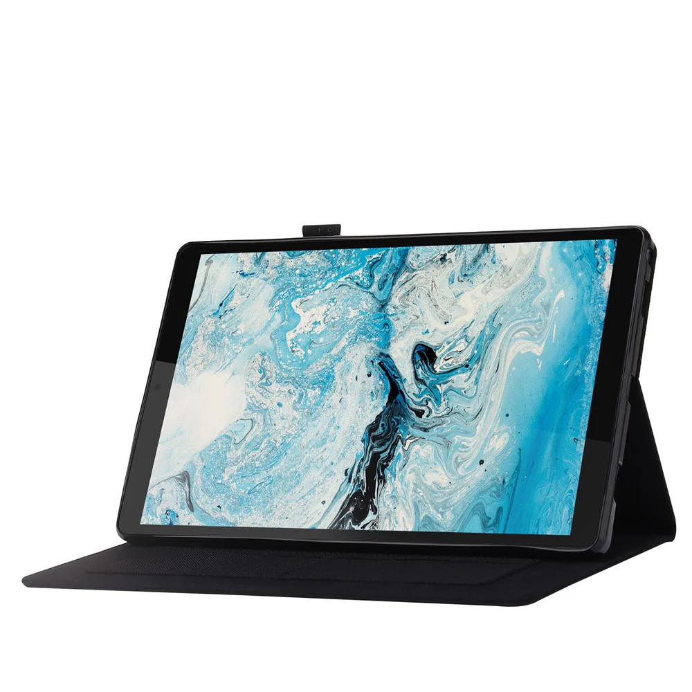 For Lenovo Tab M10 Plus (3rd Gen) Tablet Case Cloth Texture Card Holder Leather Cover - Black - Image 2