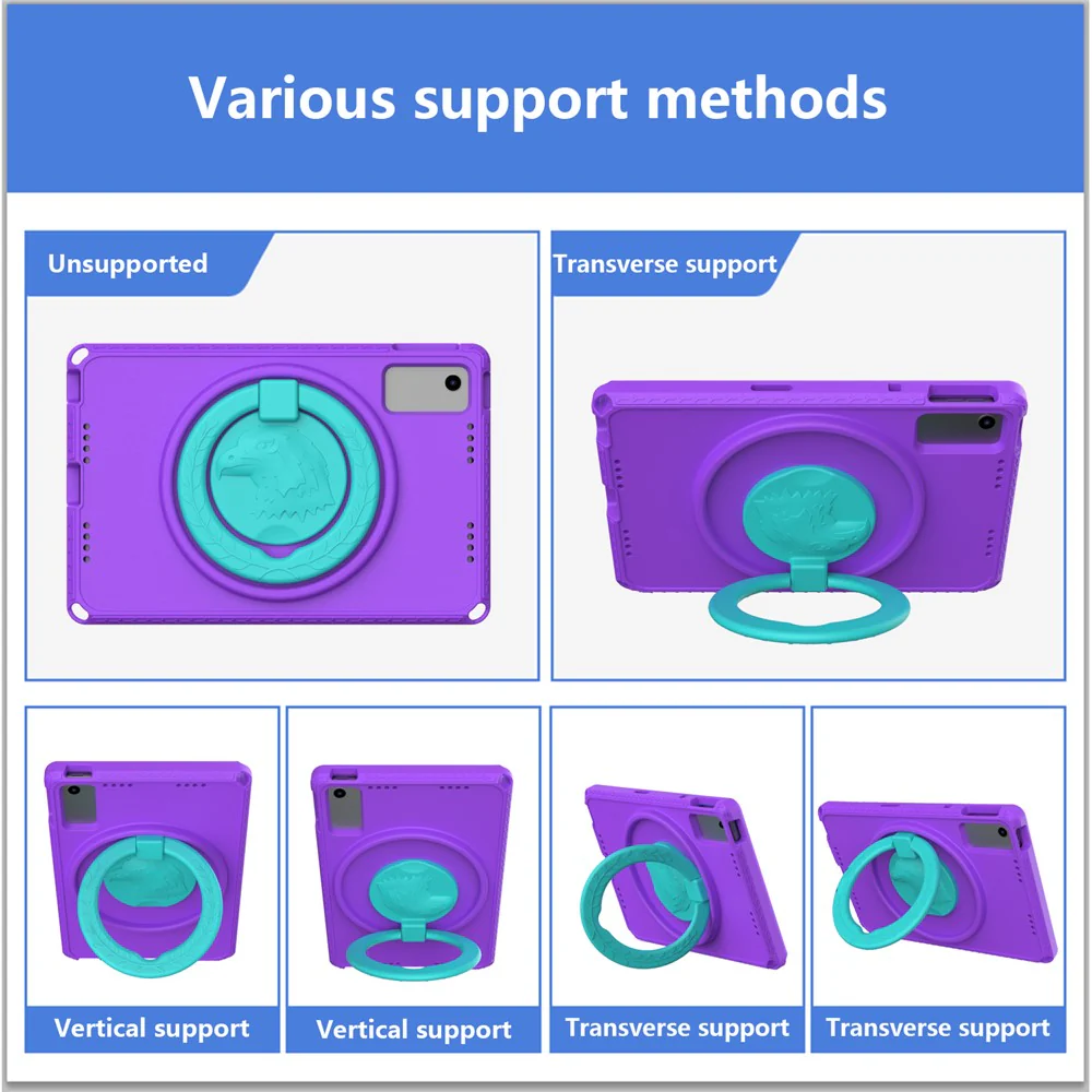 For Lenovo Tab M10 Plus (3rd Gen) TB-125F 10.6 / Xiaomi Redmi Pad 10.6 Tablet Case EVA+PC Anti-drop Tablet Cover - Purple - Image 7
