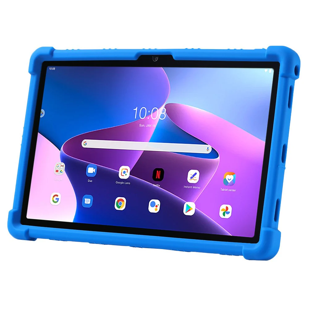 For Lenovo Tab M10 Plus (3rd Gen) / Xiaoxin Pad 2022 10.6 inch 125F / 128 Anti-collision Soft Silicone Tablet Protective Case Cover with Adjustable PC Kickstand - Green - Image 4