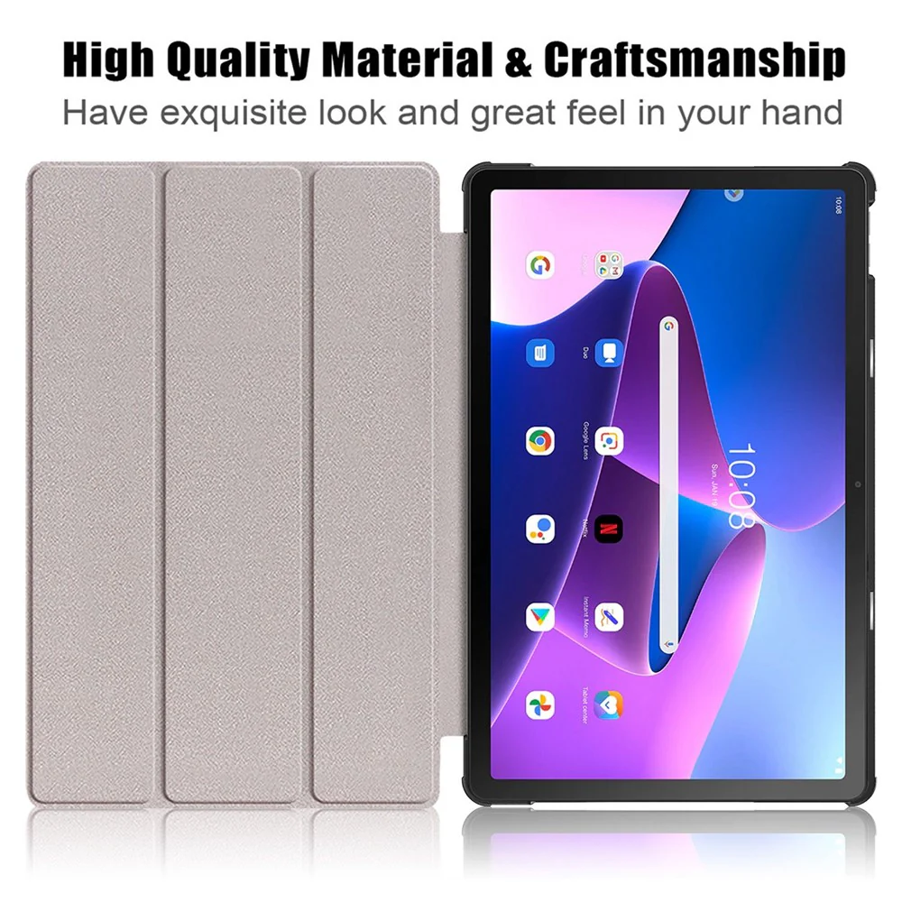 For Lenovo Tab M10 Plus (3rd Gen) / Xiaoxin Pad 2022 10.6 inch 125FTB-128F Trifold Stand Case Pattern Printing PU Leather Smart Cover - Don't Touch Me - Image 3