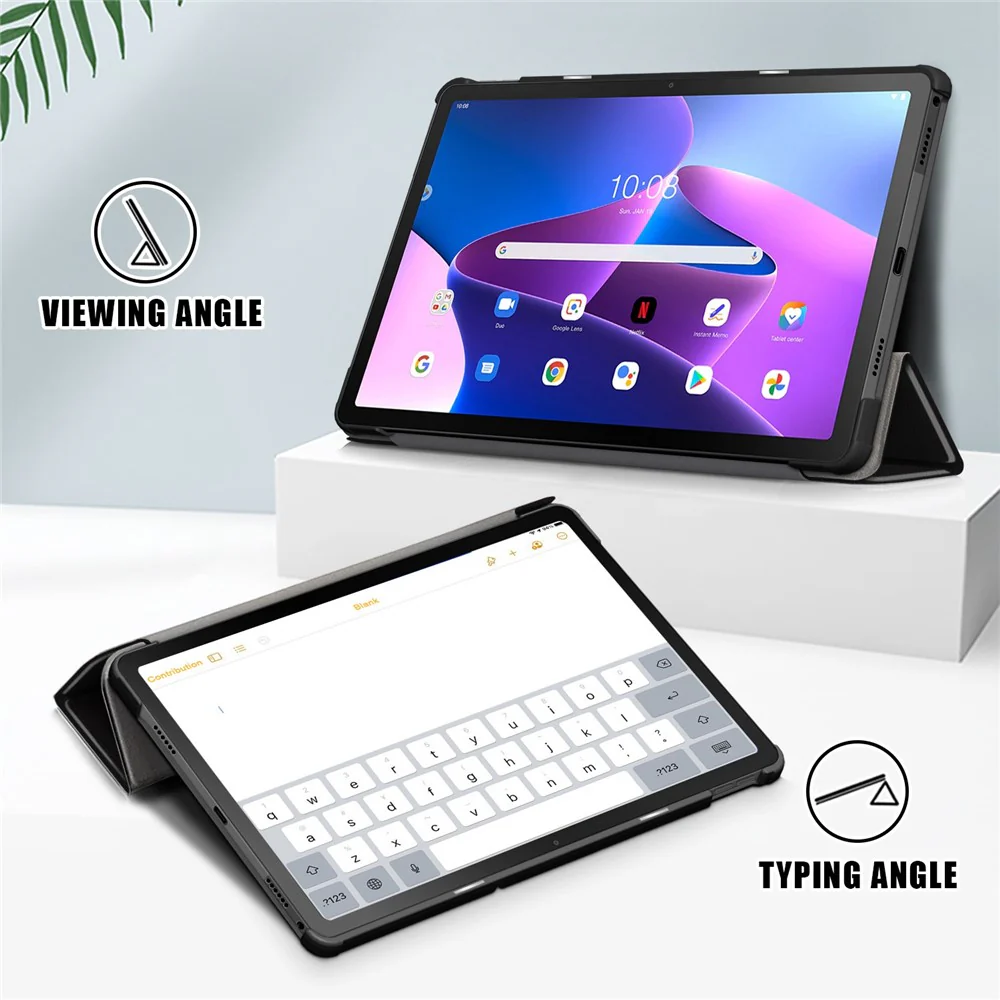For Lenovo Tab M10 Plus (3rd Gen) / Xiaoxin Pad 2022 10.6 inch 125FTB-128F Trifold Stand Case Pattern Printing PU Leather Smart Cover - Don't Touch Me - Image 5