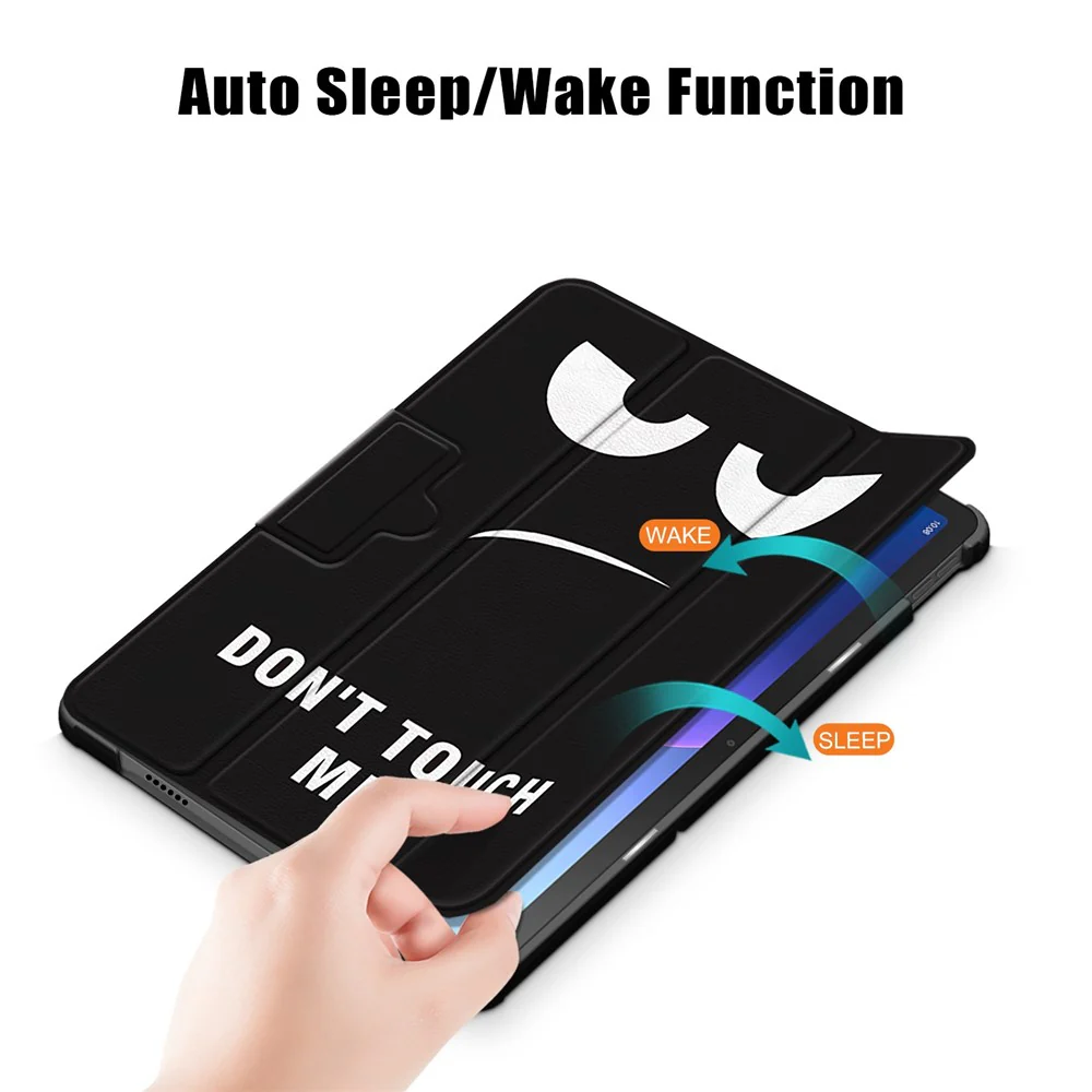 For Lenovo Tab M10 Plus (3rd Gen) / Xiaoxin Pad 2022 10.6 inch 125FTB-128F Trifold Stand Case Pattern Printing PU Leather Smart Cover - Don't Touch Me - Image 6