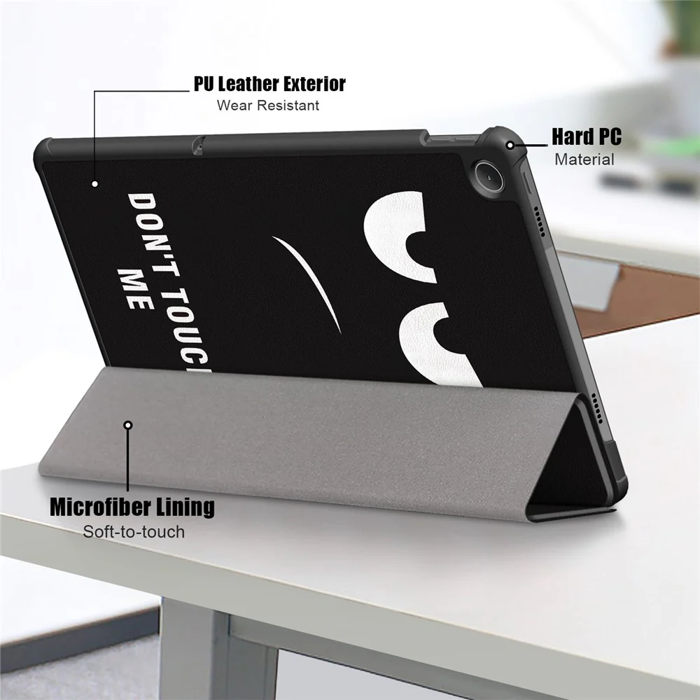 For Lenovo Tab M10 Plus (3rd Gen) / Xiaoxin Pad 2022 10.6 inch 125FTB-128F Trifold Stand Case Pattern Printing PU Leather Smart Cover - Don't Touch Me - Image 8