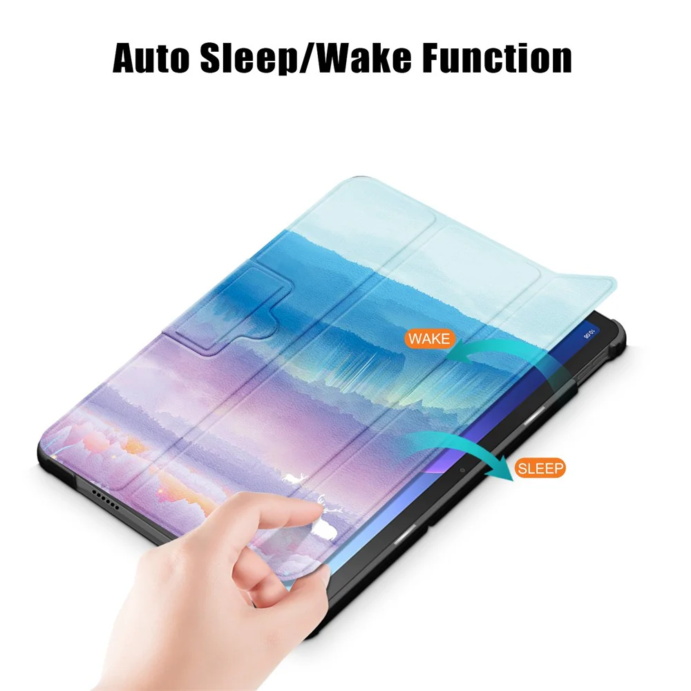 For Lenovo Tab M10 Plus (3rd Gen) / Xiaoxin Pad 2022 10.6 inch 125FTB-128F Trifold Stand Case Pattern Printing PU Leather Smart Cover - Dream Deer - Image 4