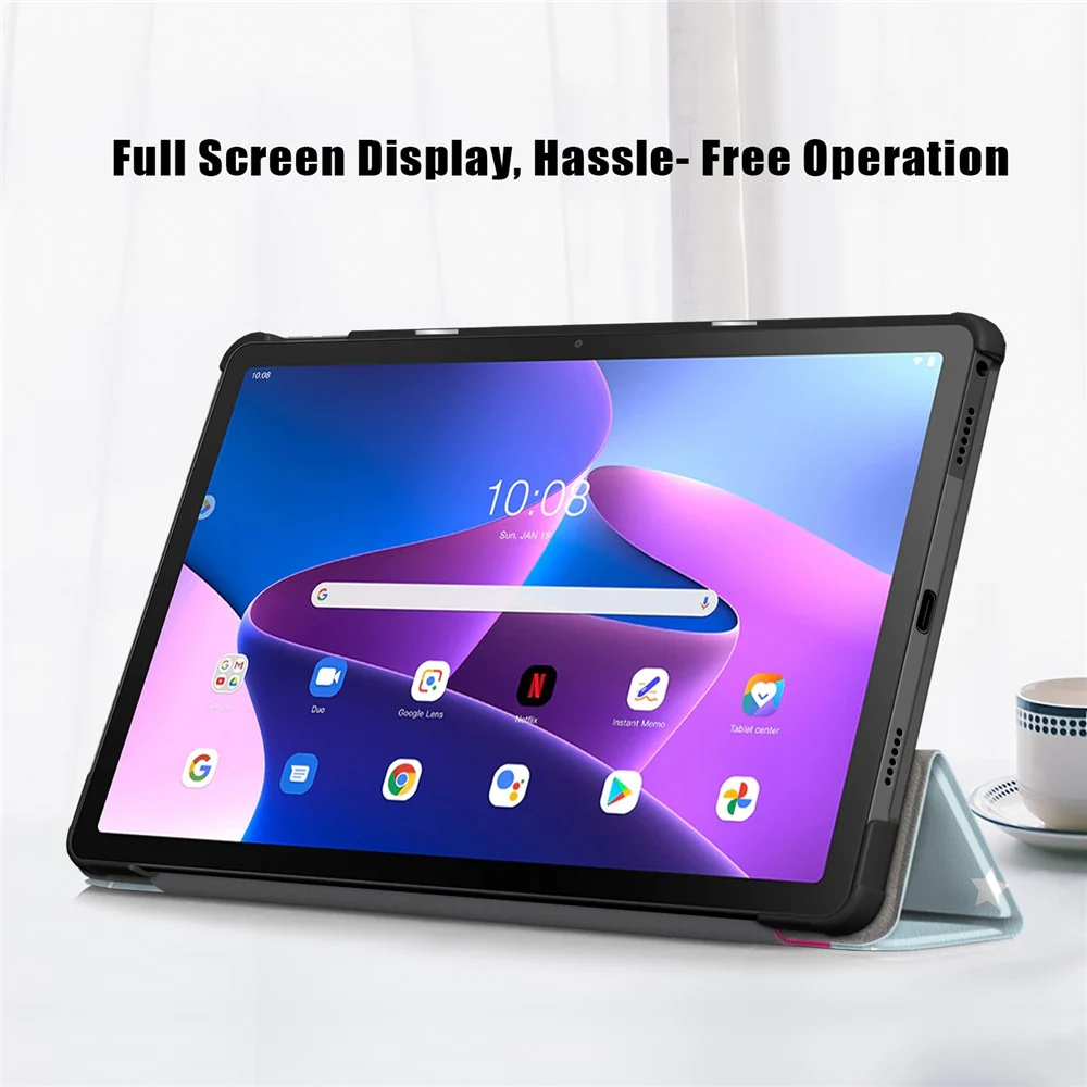 For Lenovo Tab M10 Plus (3rd Gen) / Xiaoxin Pad 2022 10.6 inch 125FTB-128F Trifold Stand Case Pattern Printing PU Leather Smart Cover - Unicorn - Image 2