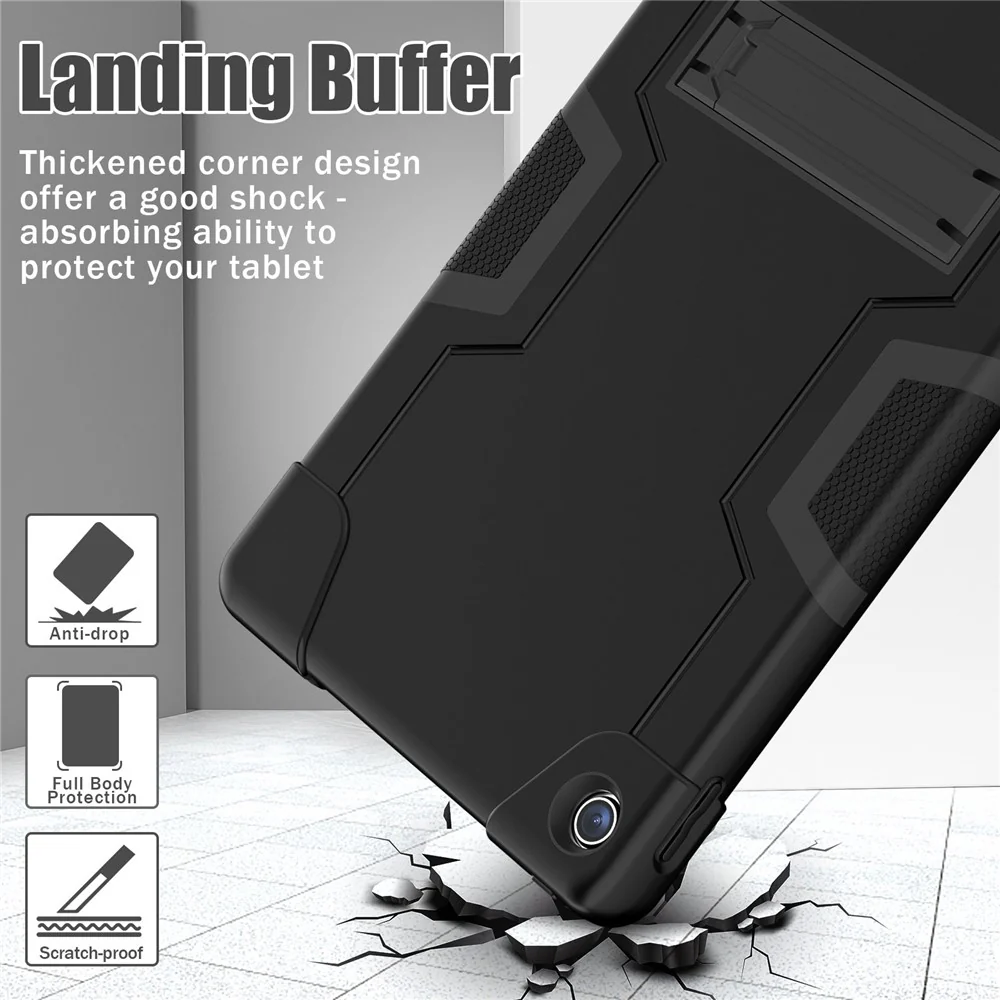 For Lenovo Tab M10 Plus (3rd Gen) / Xiaoxin Pad 2022 10.6 inch 125FU / 128FU Protective Case Robot Pattern Silicone+PC Tablet Anti-Scratch Cover Shockproof Portable Kickstand Case - Black - Image 6