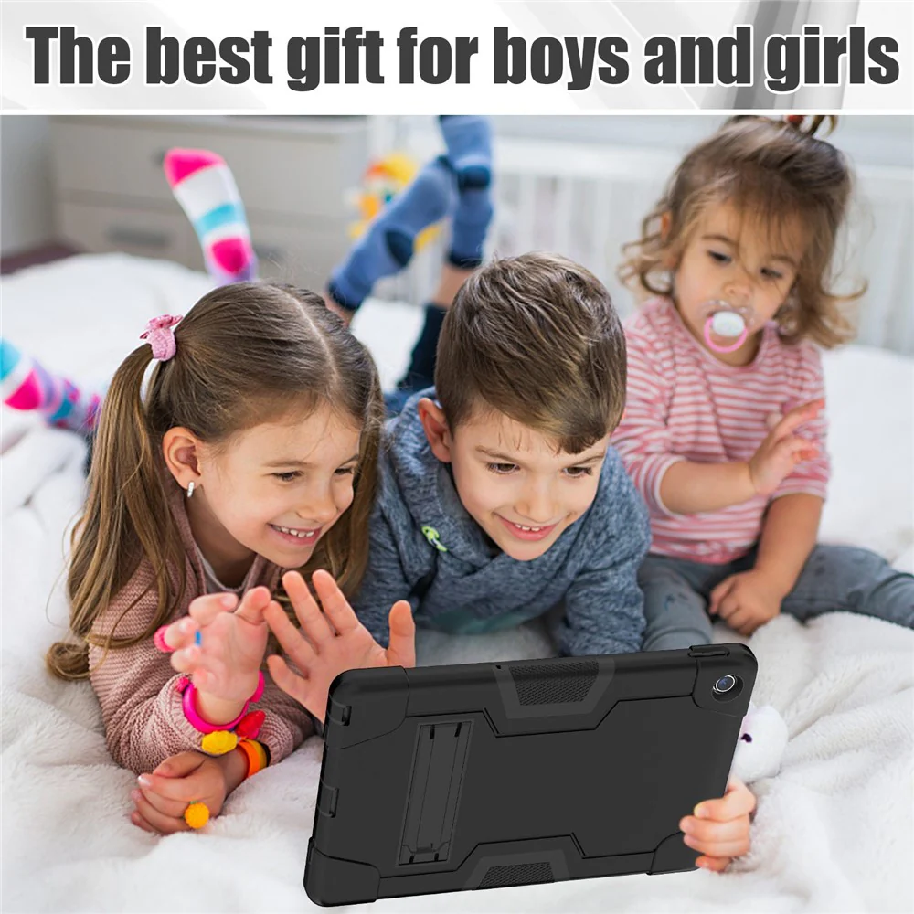 For Lenovo Tab M10 Plus (3rd Gen) / Xiaoxin Pad 2022 10.6 inch 125FU / 128FU Protective Case Robot Pattern Silicone+PC Tablet Anti-Scratch Cover Shockproof Portable Kickstand Case - Black - Image 8