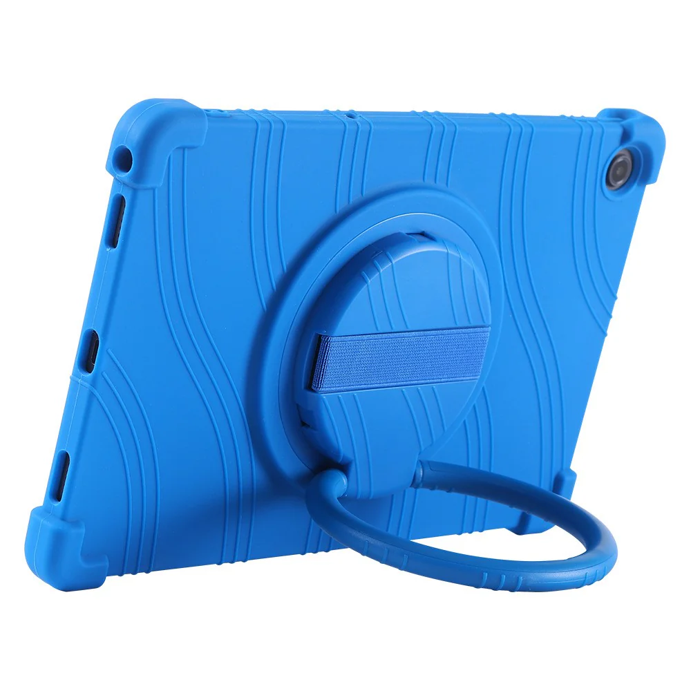 For Lenovo Tab M10 Plus (3rd Gen) / Xiaoxin Pad 2022 10.6 inch 125FU / 128FU Silicone Protective Cover Rotary Hand Grip Kickstand Shockproof Tablet Case - Black - Image 4