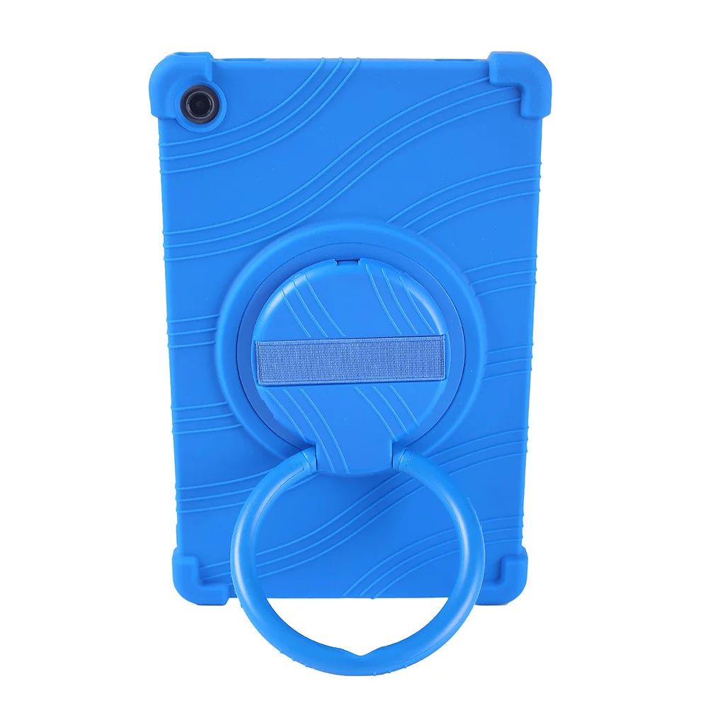 For Lenovo Tab M10 Plus (3rd Gen) / Xiaoxin Pad 2022 10.6 inch 125FU / 128FU Silicone Protective Cover Rotary Hand Grip Kickstand Shockproof Tablet Case - Dark Blue - Image 5