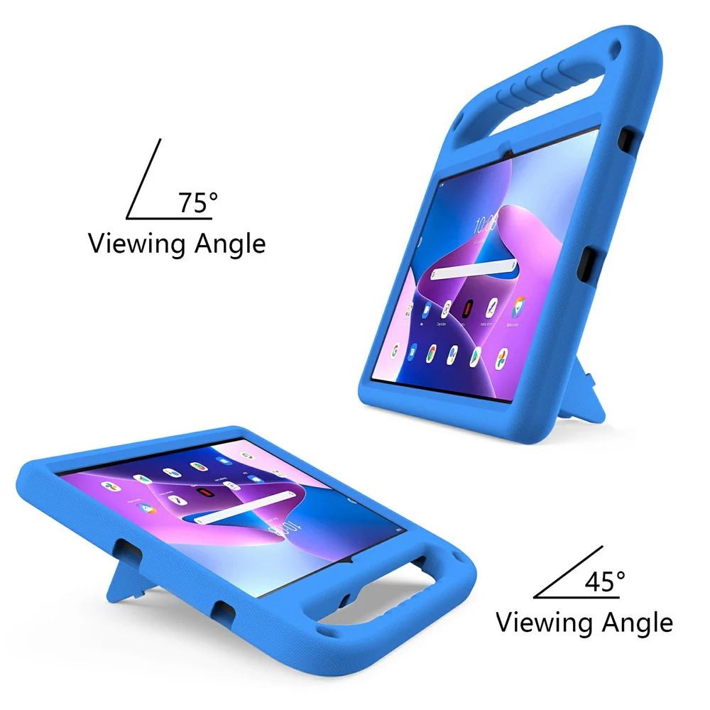 For Lenovo Tab M10 Plus (3rd Gen) / Xiaoxin Pad 2022 10.6 inch Anti-fall EVA Tablet Case Kickstand Hand Grip Scratch-resistant Portable Tablet Cover - Blue - Image 3