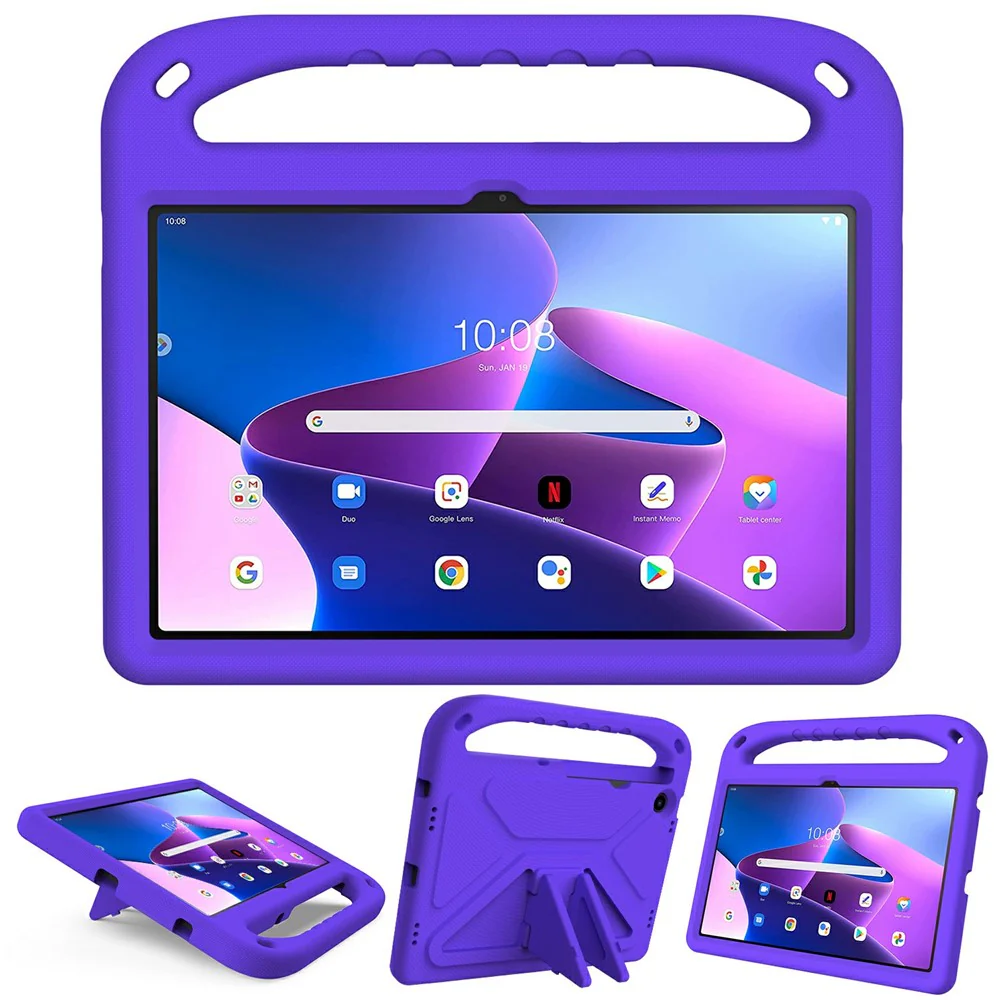 For Lenovo Tab M10 Plus (3rd Gen) / Xiaoxin Pad 2022 10.6 inch Anti-fall EVA Tablet Case Kickstand Hand Grip Scratch-resistant Portable Tablet Cover - Purple - Image 6