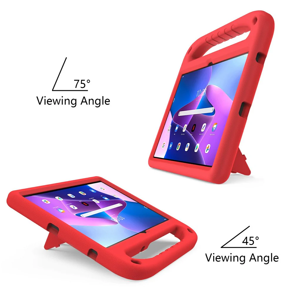 For Lenovo Tab M10 Plus (3rd Gen) / Xiaoxin Pad 2022 10.6 inch Anti-fall EVA Tablet Case Kickstand Hand Grip Scratch-resistant Portable Tablet Cover - Red - Image 3