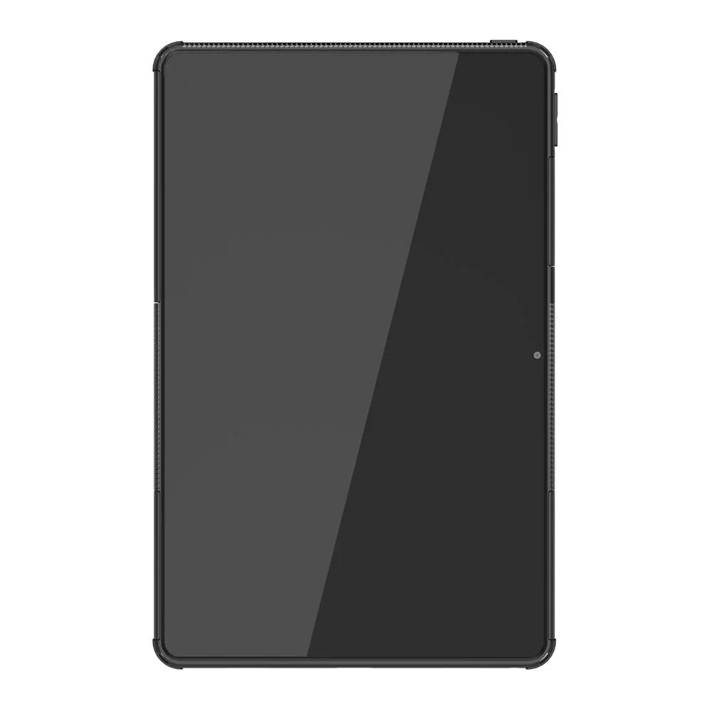 For Lenovo Tab M10 Plus (3rd Gen) / Xiaoxin Pad 2022 10.6 inch Anti-scratch Anti-fall Tire Texture Kickstand Heavy Duty Armor Cover Soft TPU Hard PC Case - Black - Image 3