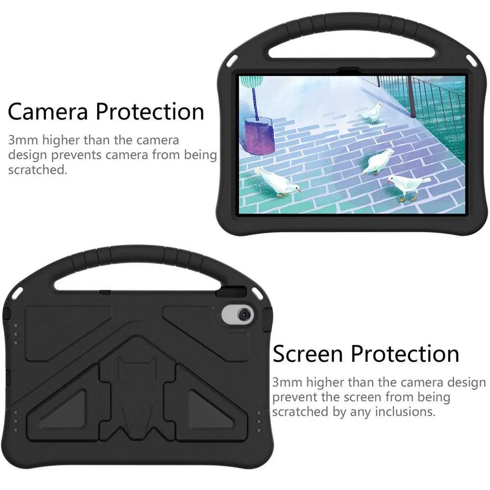 For Lenovo Tab M10 Plus (3rd Gen) / Xiaoxin Pad 2022 10.6 inch Anti-scratch EVA Tablet Case with Kickstand Design and Handle - Black - Image 4