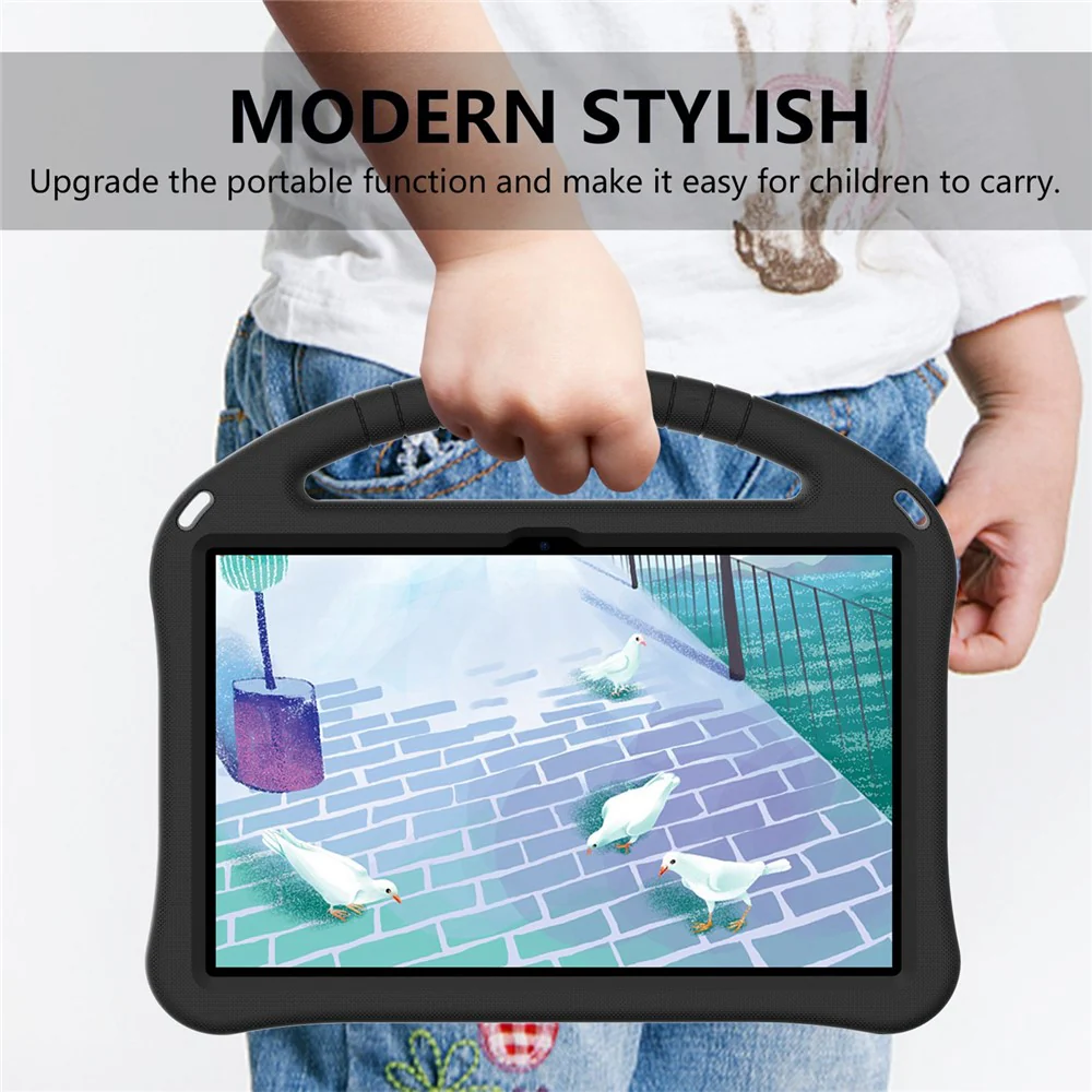 For Lenovo Tab M10 Plus (3rd Gen) / Xiaoxin Pad 2022 10.6 inch Anti-scratch EVA Tablet Case with Kickstand Design and Handle - Black - Image 6