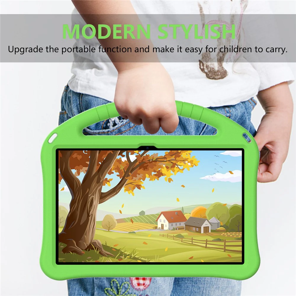 For Lenovo Tab M10 Plus (3rd Gen) / Xiaoxin Pad 2022 10.6 inch Anti-scratch EVA Tablet Case with Kickstand Design and Handle - Green - Image 6