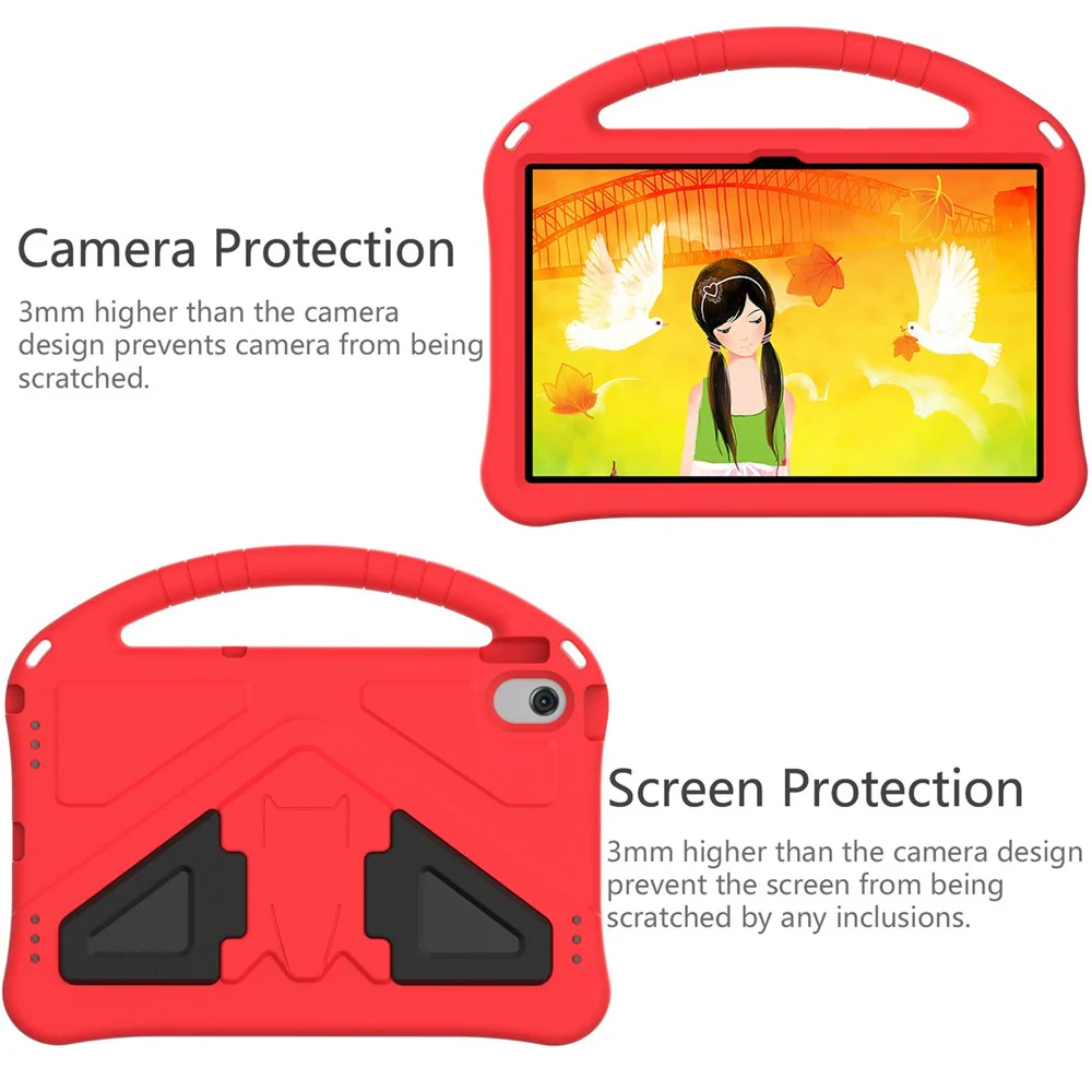 For Lenovo Tab M10 Plus (3rd Gen) / Xiaoxin Pad 2022 10.6 inch Anti-scratch EVA Tablet Case with Kickstand Design and Handle - Red - Image 4