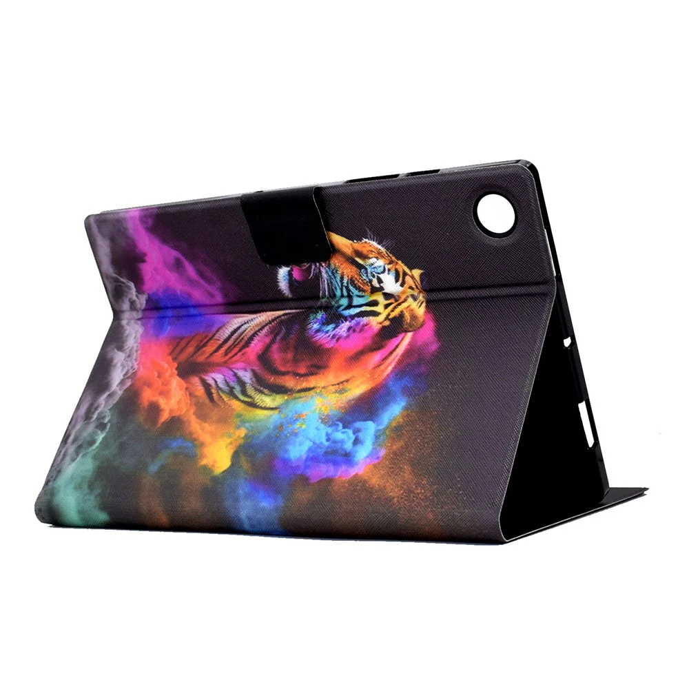 For Lenovo Tab M10 Plus (3rd Gen) / Xiaoxin Pad 2022 10.6 inch Card Slot Tablet Case PU Leather Pattern Printed Stand Cover - Colorful Tiger - Image 6