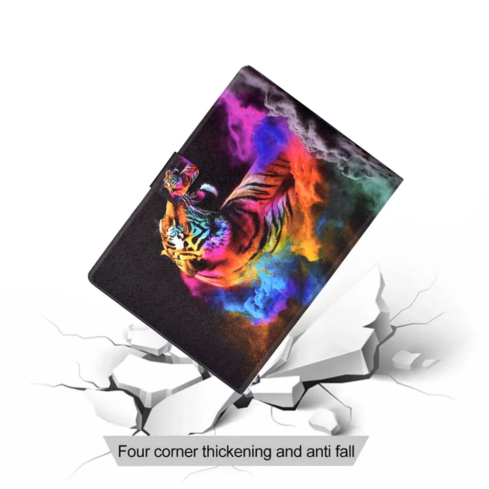 For Lenovo Tab M10 Plus (3rd Gen) / Xiaoxin Pad 2022 10.6 inch Card Slot Tablet Case PU Leather Pattern Printed Stand Cover - Colorful Tiger - Image 8