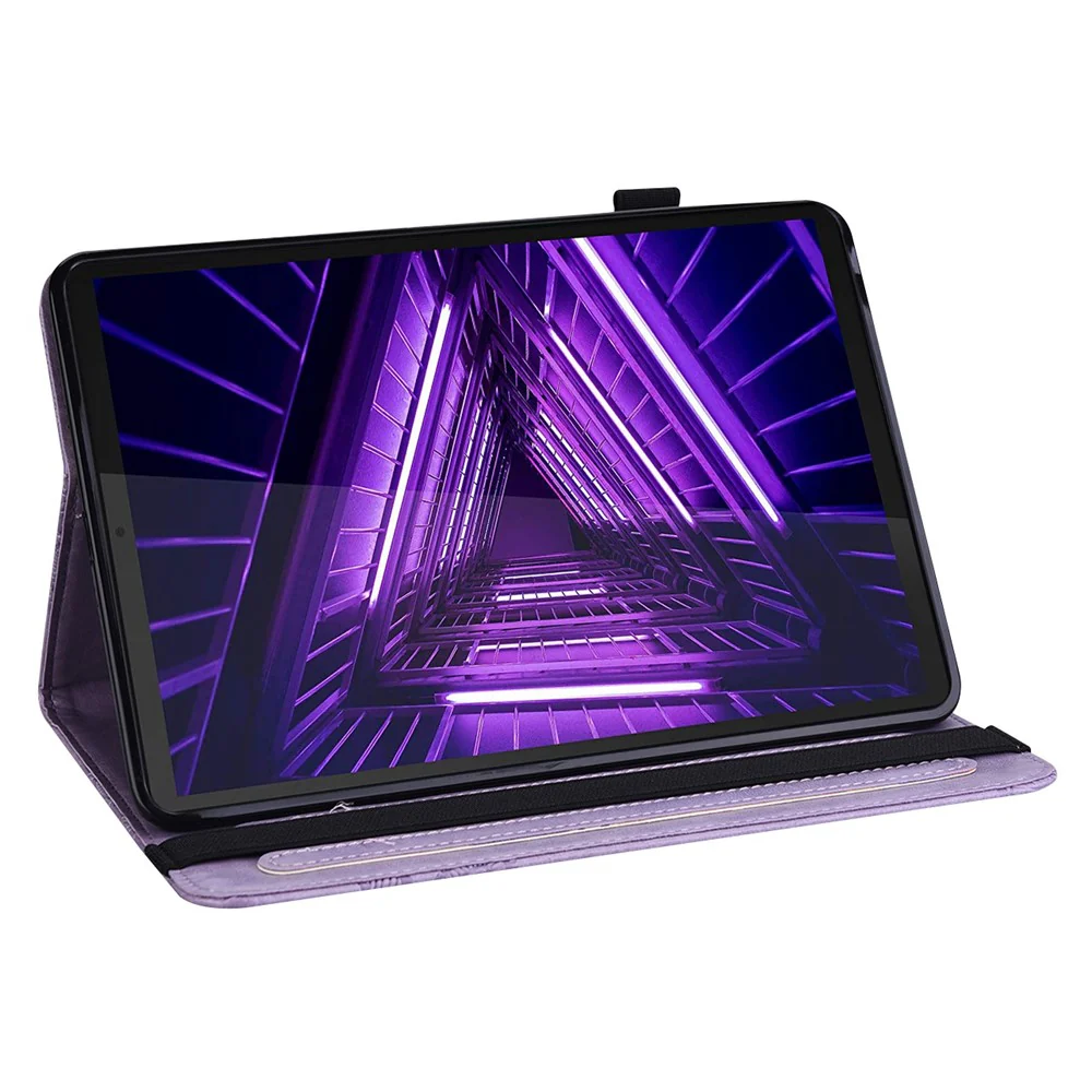 For Lenovo Tab M10 Plus (3rd Gen) / Xiaoxin Pad 2022 10.6 inch Flower Imprinting PU Leather Inner TPU Tablet Case Stand Wallet Cover - Purple - Image 2