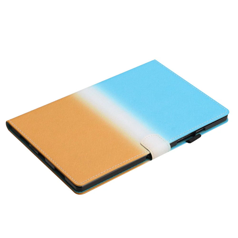 For Lenovo Tab M10 Plus (3rd Gen) / Xiaoxin Pad 2022 10.6 inch Gradient Color Leather Tablet Stand Case Stitching Lines Cover - Blue / Orange - Image 4