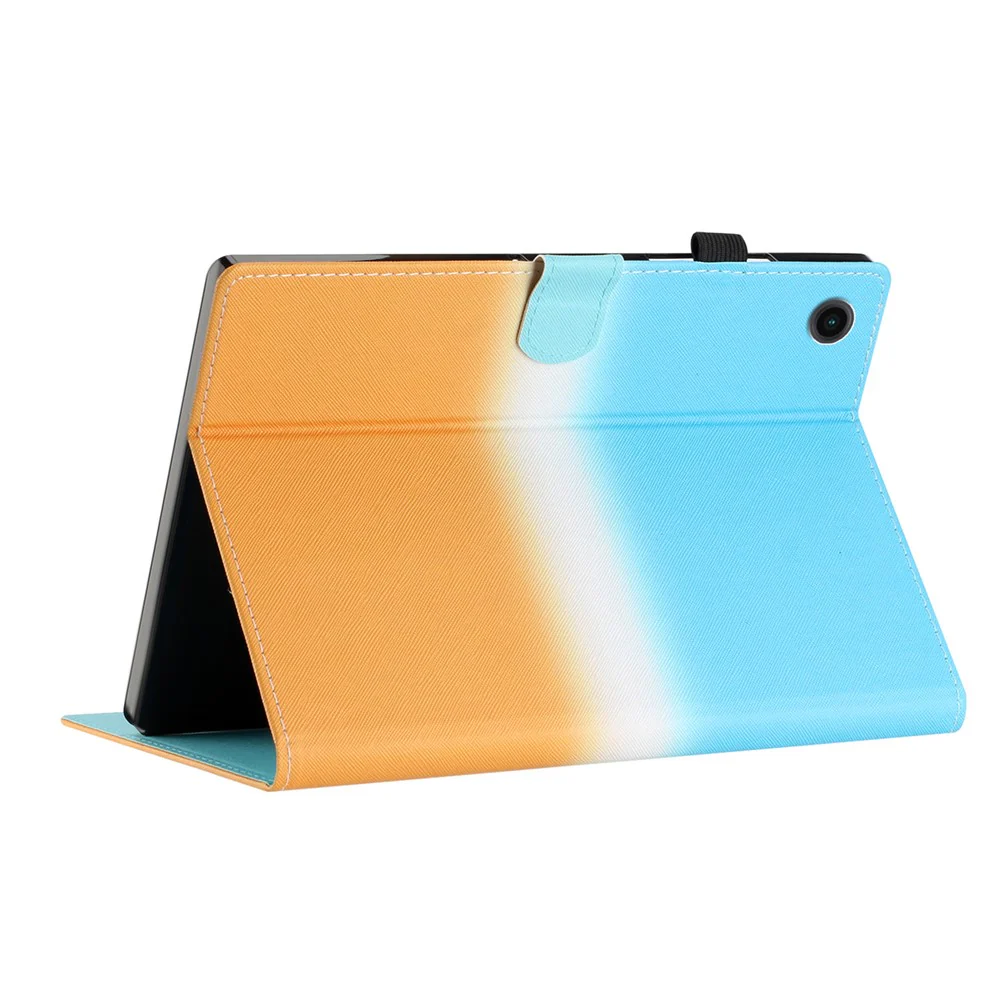 For Lenovo Tab M10 Plus (3rd Gen) / Xiaoxin Pad 2022 10.6 inch Gradient Color Leather Tablet Stand Case Stitching Lines Cover - Blue / Orange - Image 5