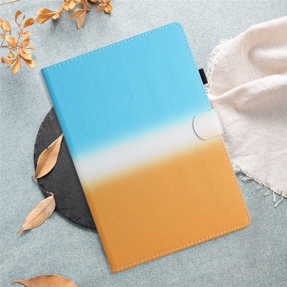 For Lenovo Tab M10 Plus (3rd Gen) / Xiaoxin Pad 2022 10.6 inch Gradient Color Leather Tablet Stand Case Stitching Lines Cover - Blue / Orange - Image 8