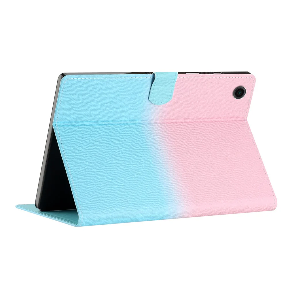 For Lenovo Tab M10 Plus (3rd Gen) / Xiaoxin Pad 2022 10.6 inch Gradient Color Leather Tablet Stand Case Stitching Lines Cover - Pink / Blue - Image 5
