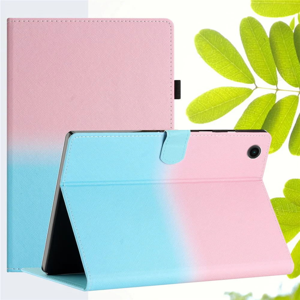 For Lenovo Tab M10 Plus (3rd Gen) / Xiaoxin Pad 2022 10.6 inch Gradient Color Leather Tablet Stand Case Stitching Lines Cover - Pink / Blue - Image 7
