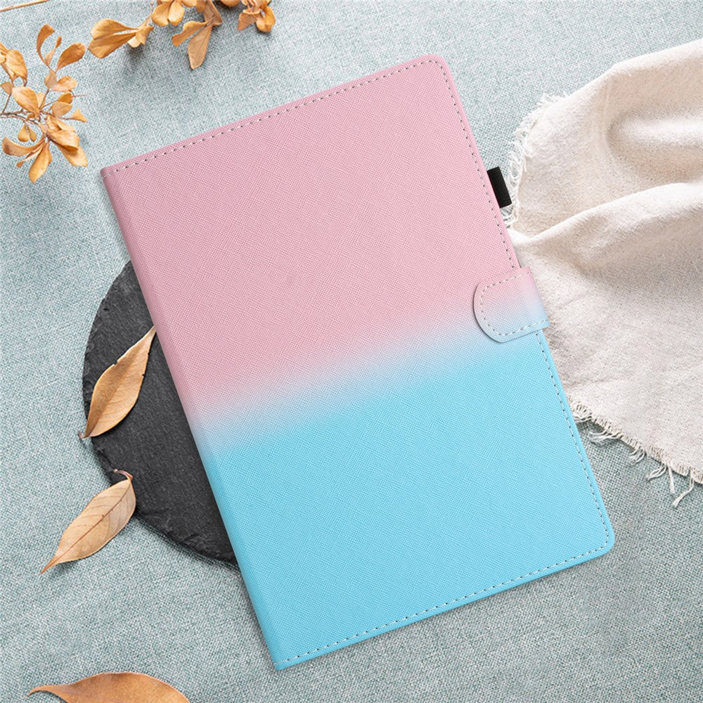 For Lenovo Tab M10 Plus (3rd Gen) / Xiaoxin Pad 2022 10.6 inch Gradient Color Leather Tablet Stand Case Stitching Lines Cover - Pink / Blue - Image 8
